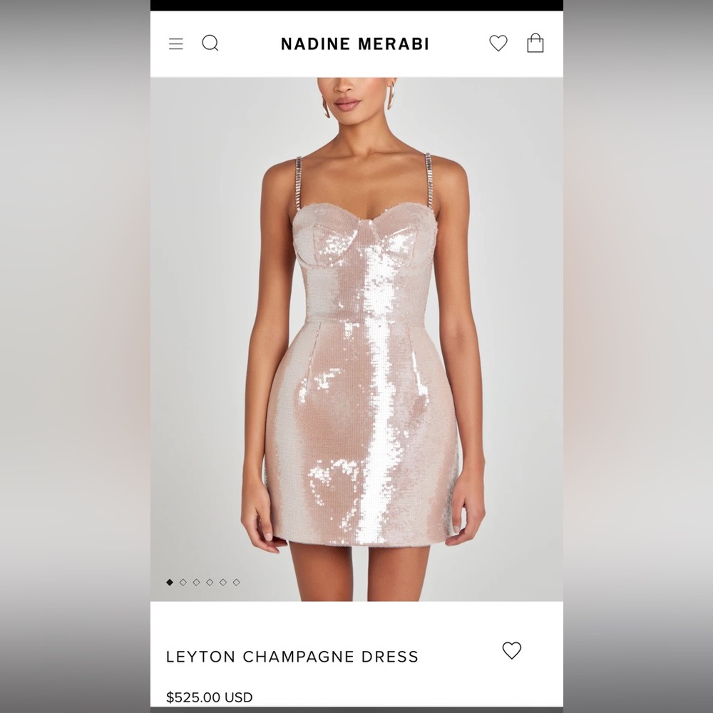 NADINE MERABI Champagne Sequin Mini Dress